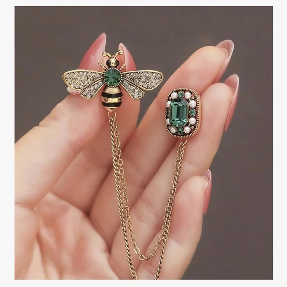 🆕 Crystal Insect Bee Brooch,Pin Rhinestone Bee Corsage,Retro Crystal Lapel Pin